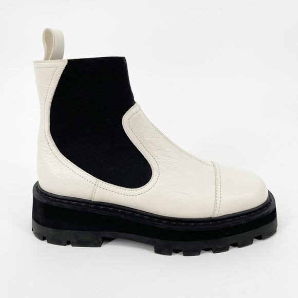 Jimmy Choo Clayton White Leather Chunky Platform Chelsea Boot women's IT 36.5 - Picture 2 of 11